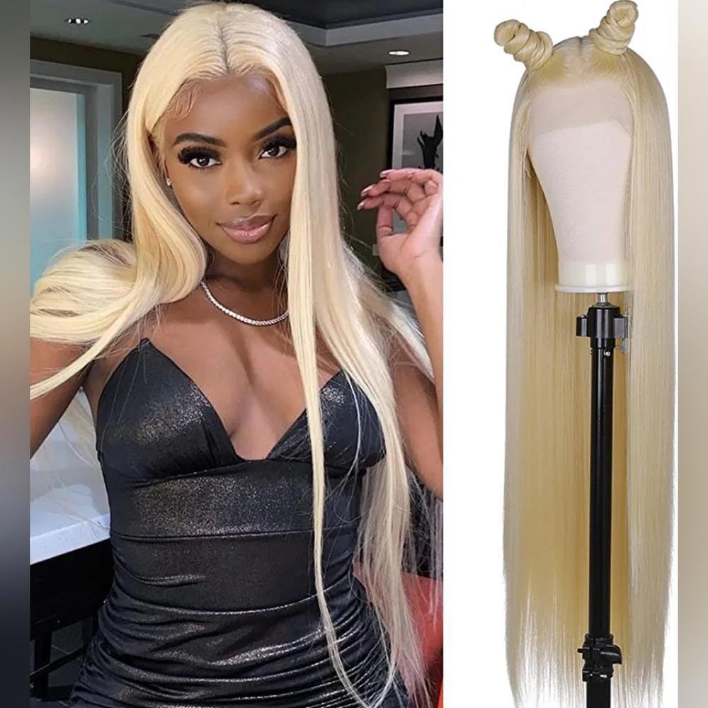 30 Inches Blond Wig Natural Hairline 4.5" Deep Part Transparent Lace